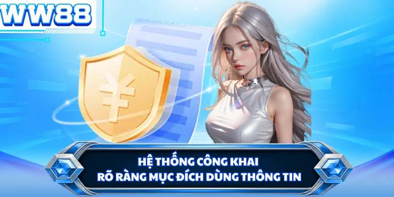 Hệ thống công khai rõ ràng mục đích dùng thông tin